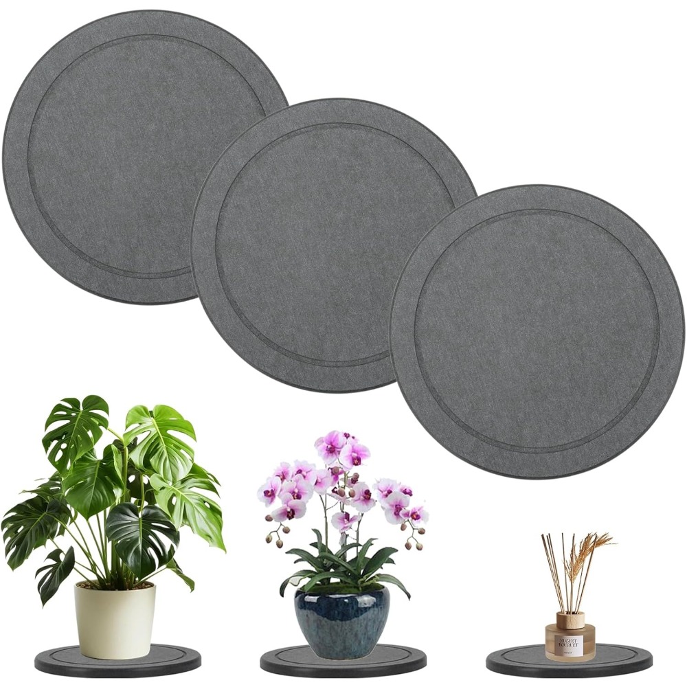 Drip Tray Saucer - 3Pcs/Set Diatomaceous Earth Plant Saucer Set,