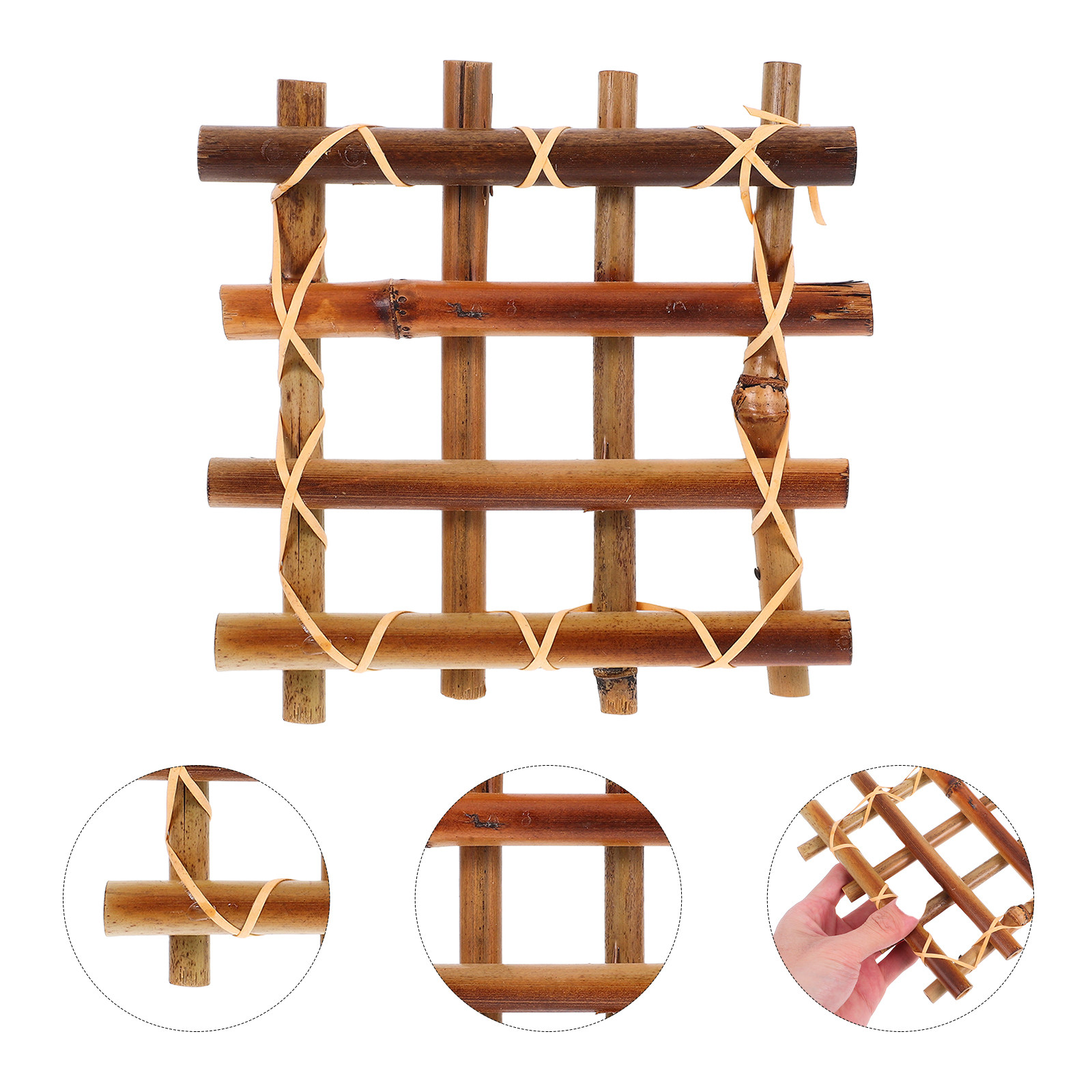 Bonsai Garden Landscape Design - 2Pcs Bamboo Fence Miniature Grid Design