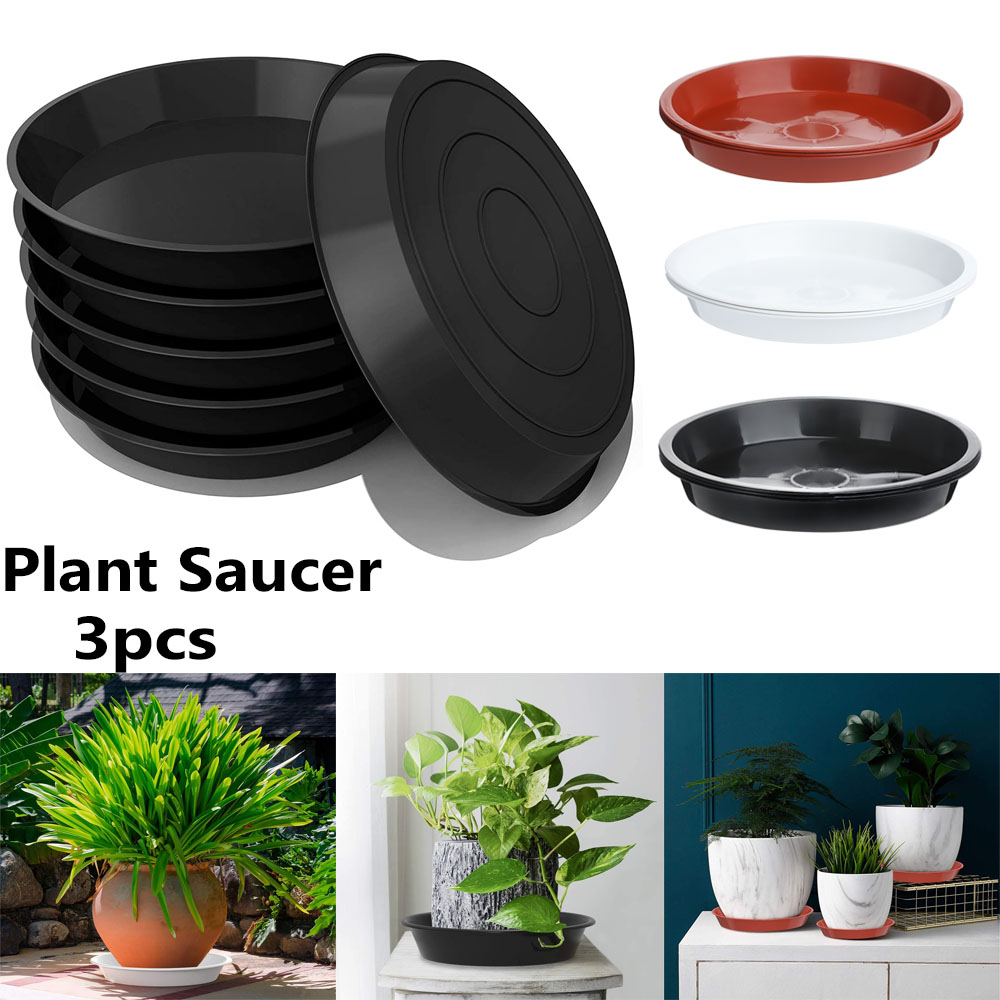 3Pcs Round Shaped Plant Trays  - Drip Tray Saucer ulasan dan harga
