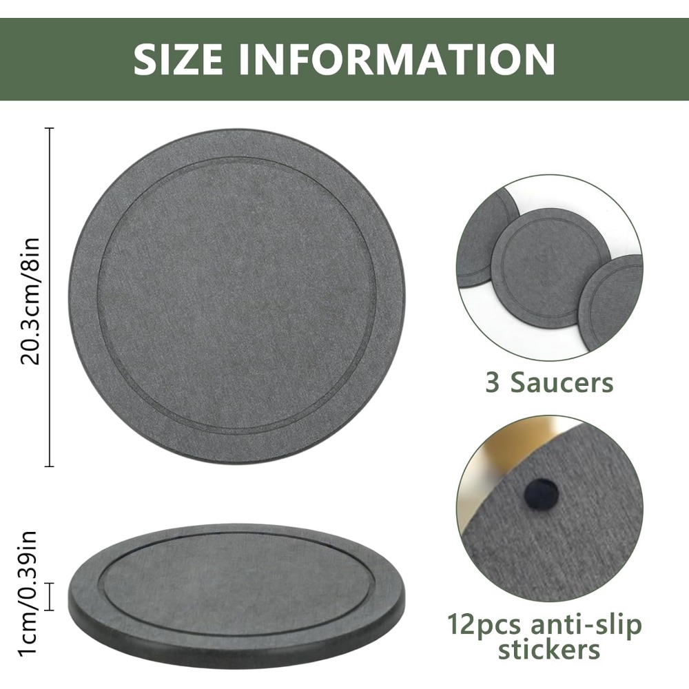 3Pcs/Set Diatomaceous Earth Pl - Drip Tray Saucer ulasan dan harga