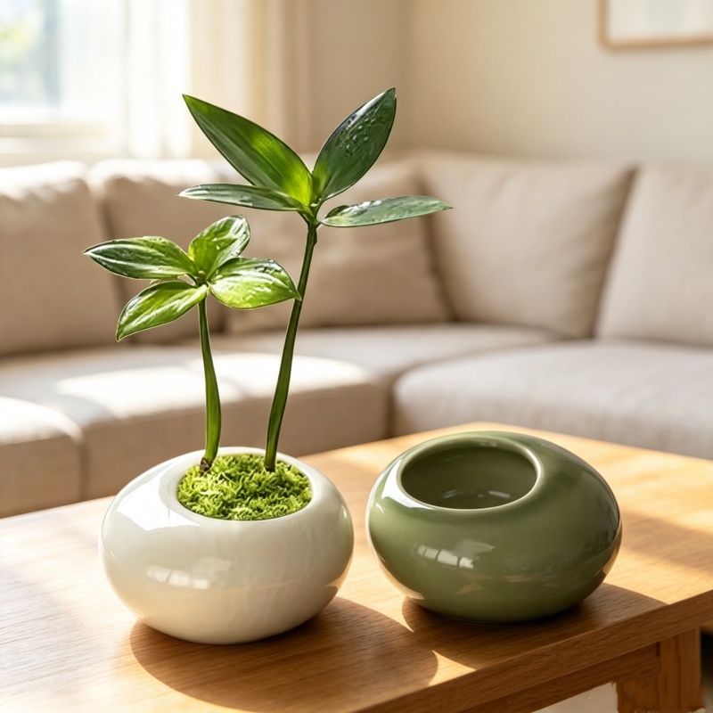 Mini Ice Crack Glazed Plant Po - Bonsai Garden Art ulasan dan harga