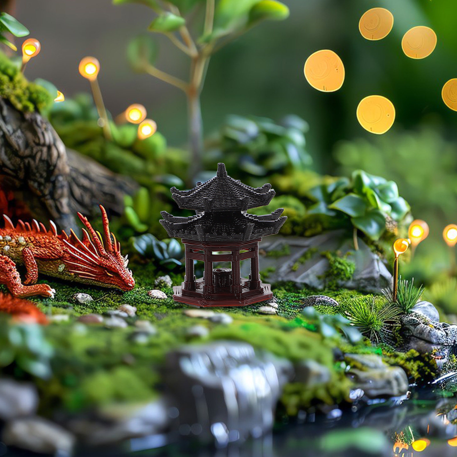 Delicate Plastic Pavilion Orna - Bonsai Garden Landscape Design ulasan dan harga