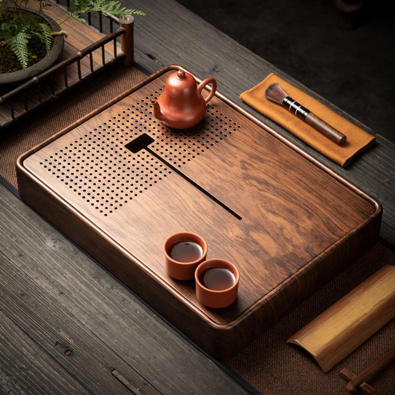 Rectangular Bamboo Tea Tray wi - Drip Tray Saucer ulasan dan harga