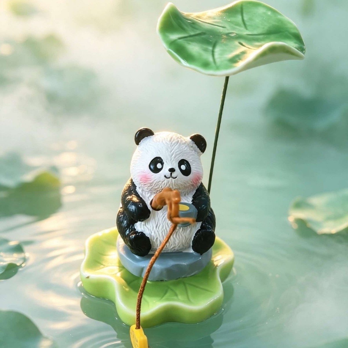 Cute Fishing Animal Figurine R - Bonsai Garden Art ulasan dan harga