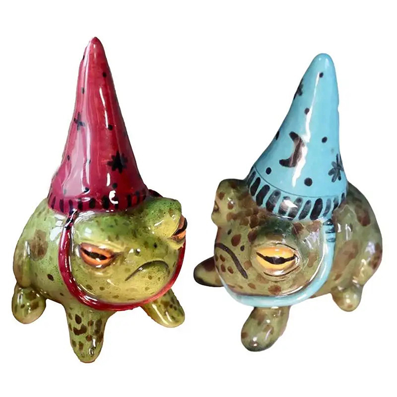 Witch Hat Little Frog Statue R - Bonsai Garden Art ulasan dan harga