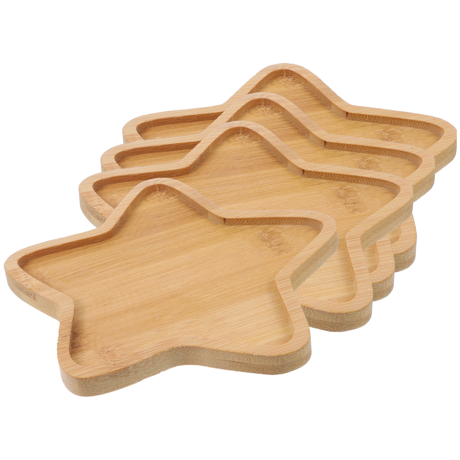 4Pcs Bamboo Flower Pot Tray Pl - Drip Tray Saucer ulasan dan harga