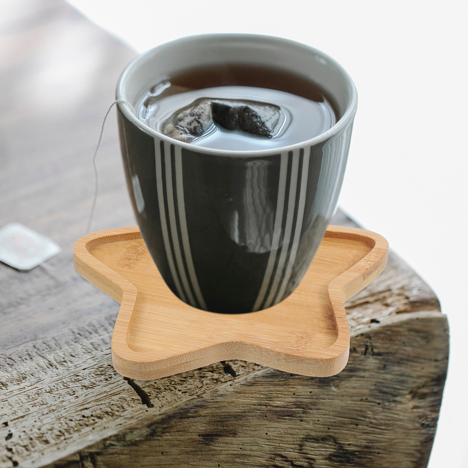 4Pcs Bamboo Flower Pot Tray Pl - Drip Tray Saucer ulasan dan harga