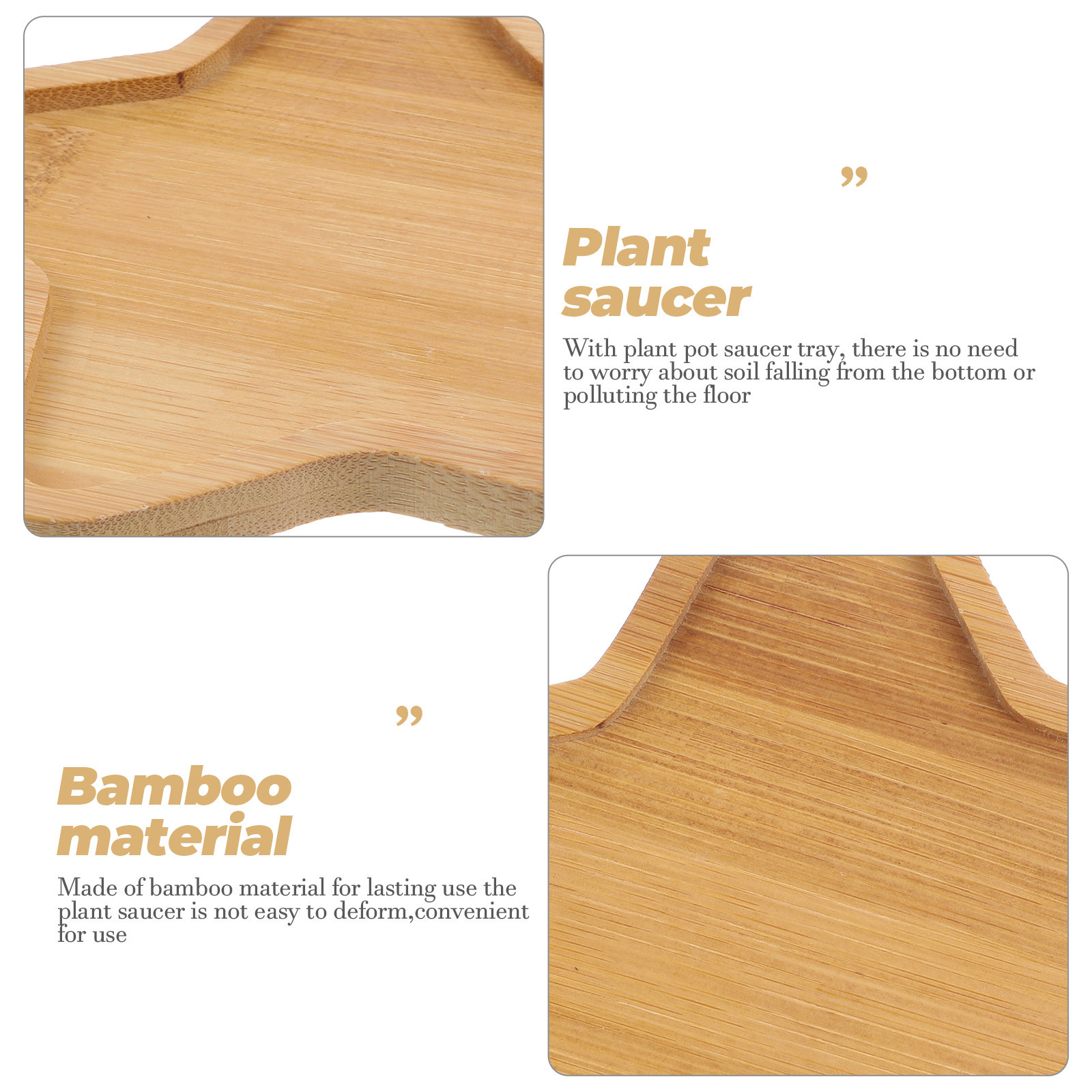4Pcs Bamboo Flower Pot Tray Pl - Drip Tray Saucer ulasan dan harga